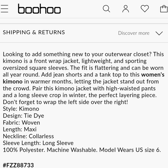 Boohoo Maxi Tie Dye Kimono Neon Colors Sheer Small EUC - Picture 12 of 12